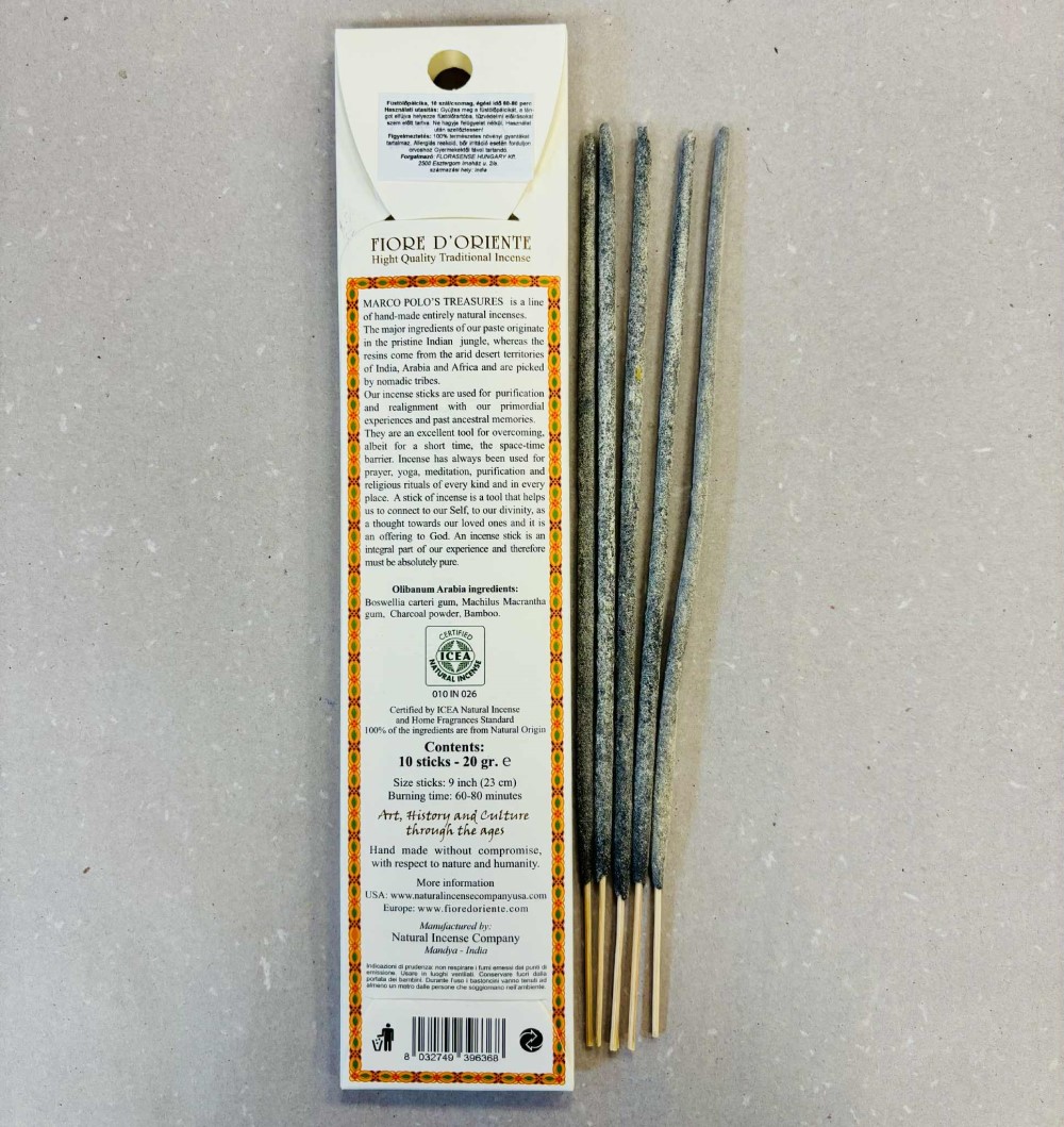 100% természetes, ICEA minősített prémium füstölőpálcika - tértisztítás, légfertőtlenítés, stresszoldás, meditáció